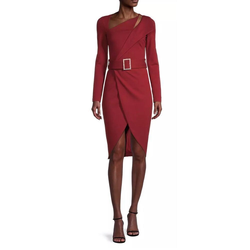 Lavish Alice Ponte Asymmetric Long-Sleeve Dress New With Tags Size 2